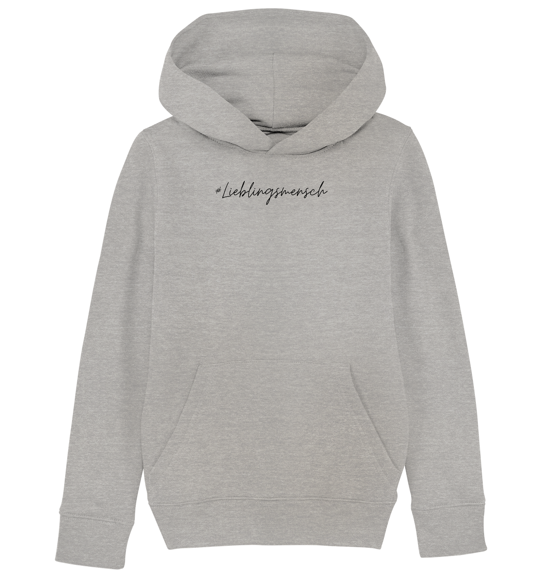 Kinder Hoodie "#Lieblingsmensch" schwarze Schrift - aus 85% Bio-Baumwolle