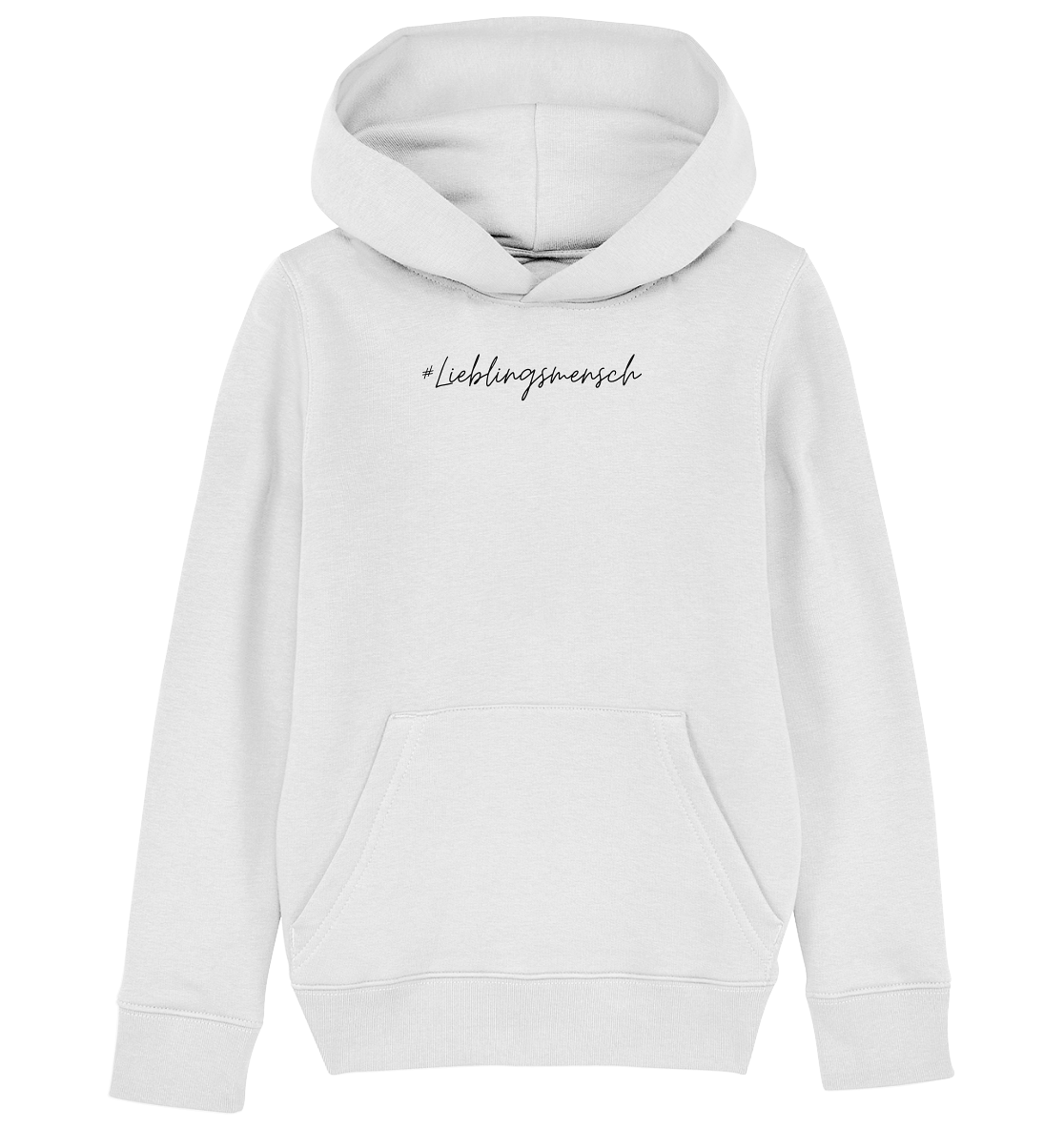 Kinder Hoodie "#Lieblingsmensch" schwarze Schrift - aus 85% Bio-Baumwolle