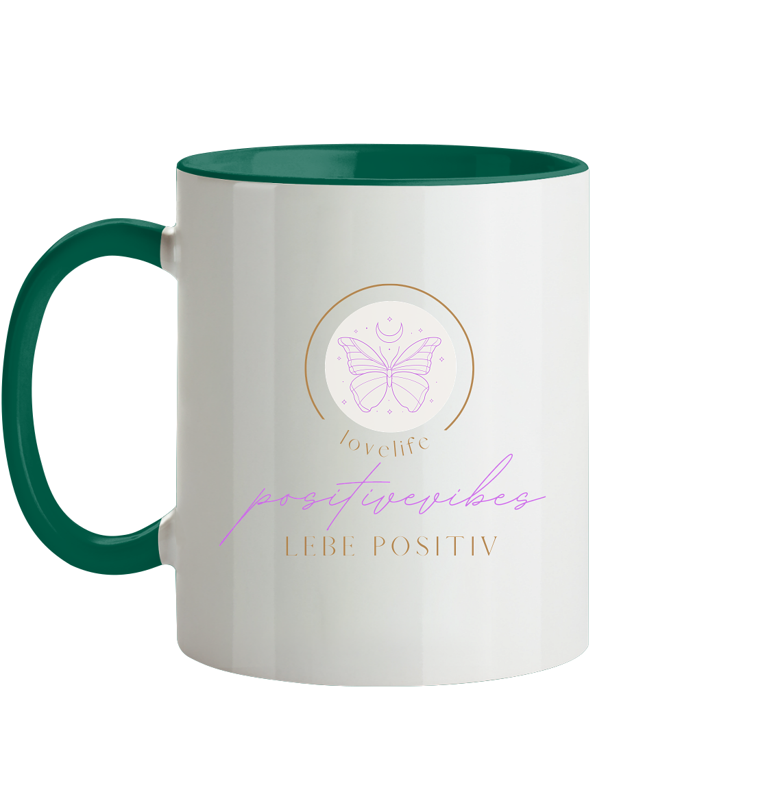 Tasse zweifarbig "positivevibes"