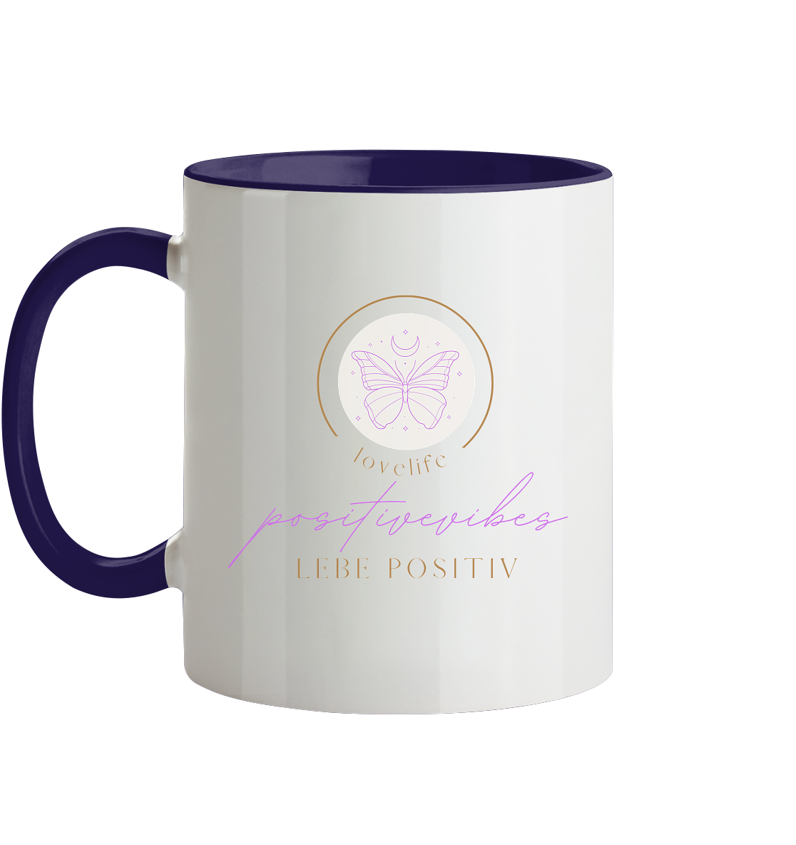 Tasse zweifarbig "positivevibes"