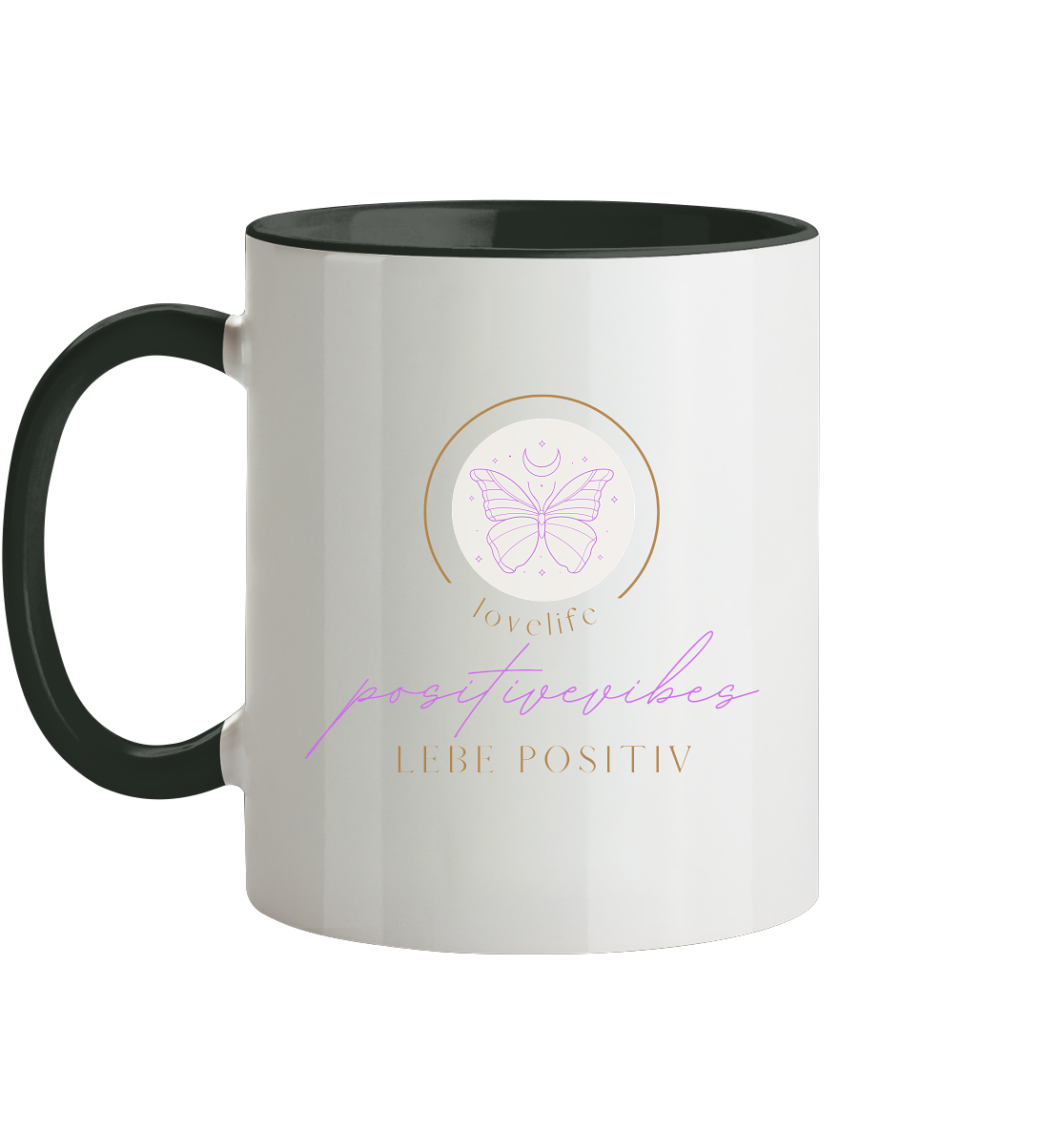 Tasse zweifarbig "positivevibes"