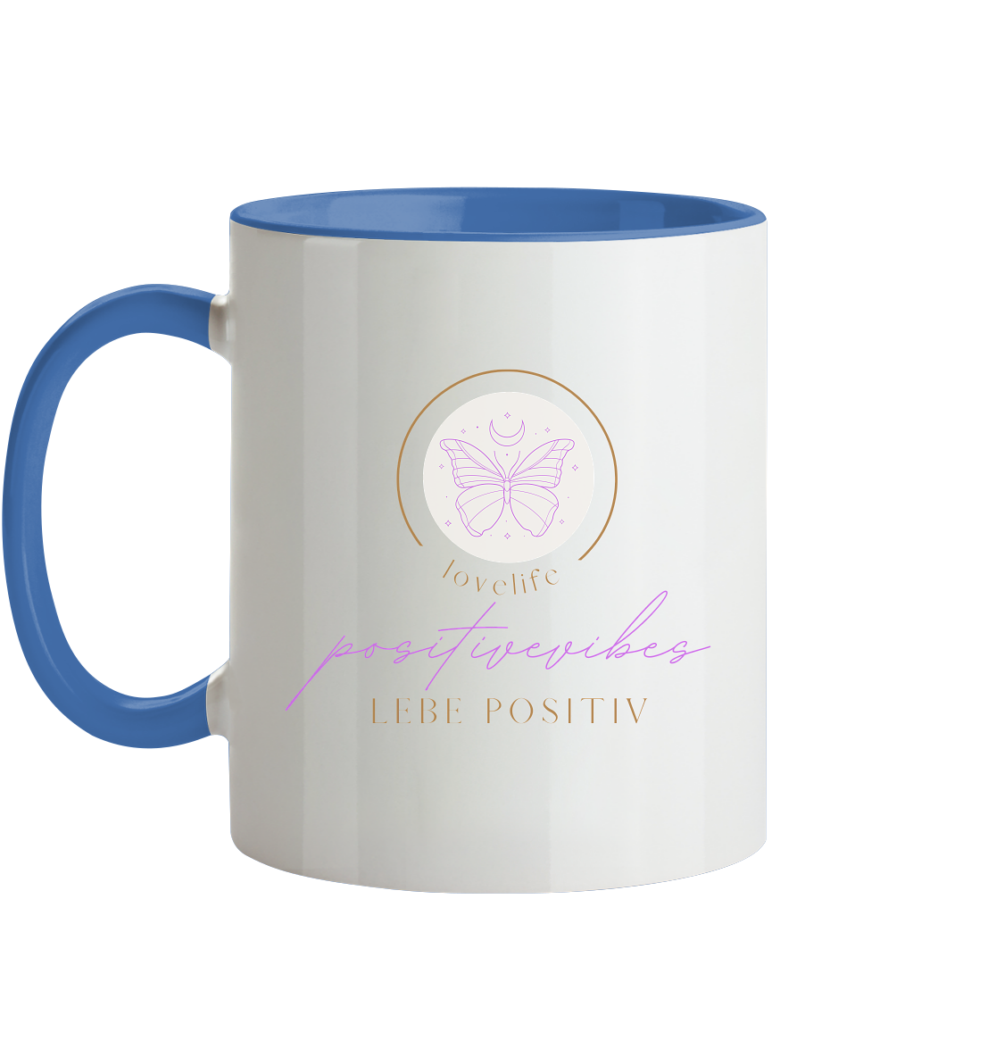 Tasse zweifarbig "positivevibes"