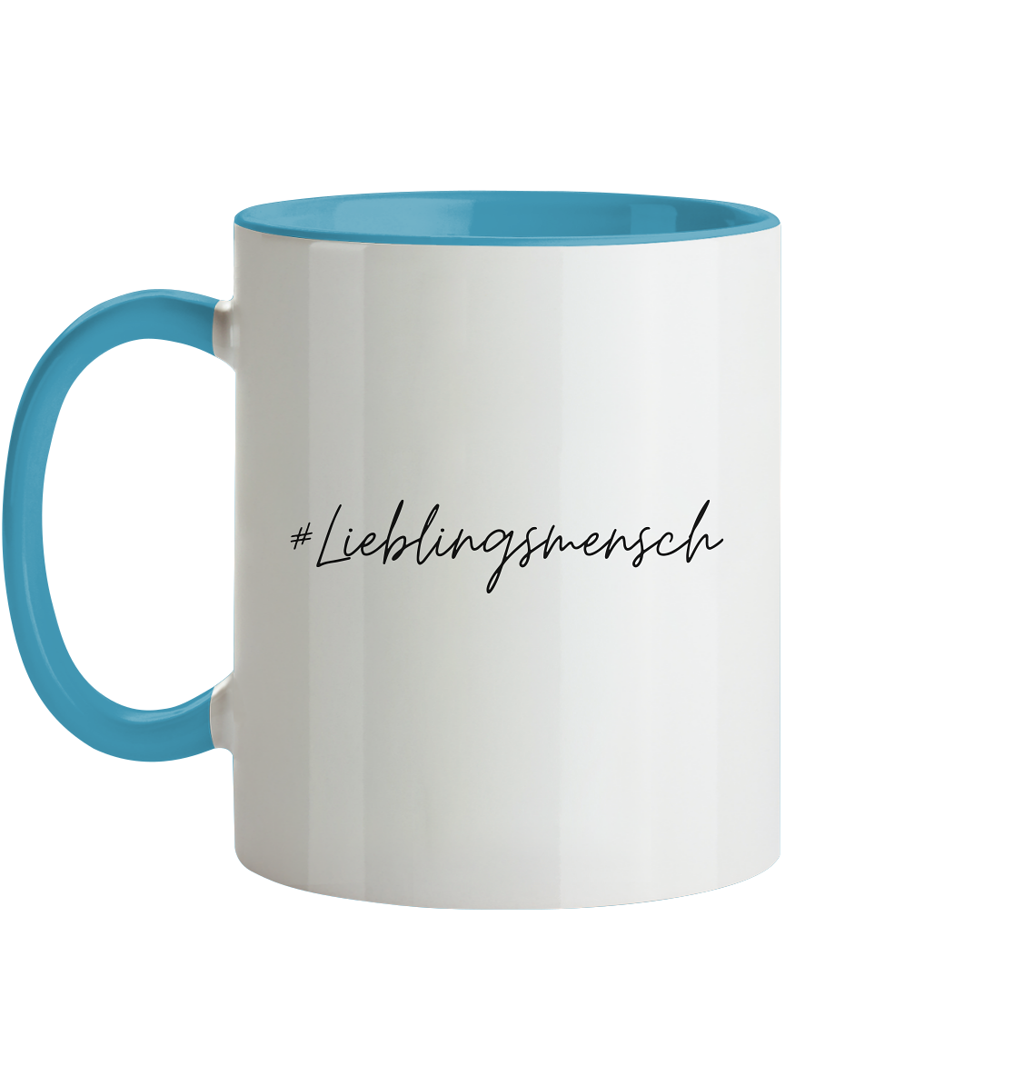 Tasse zweifarbig "#Lieblingsmensch" schwarze Schrift