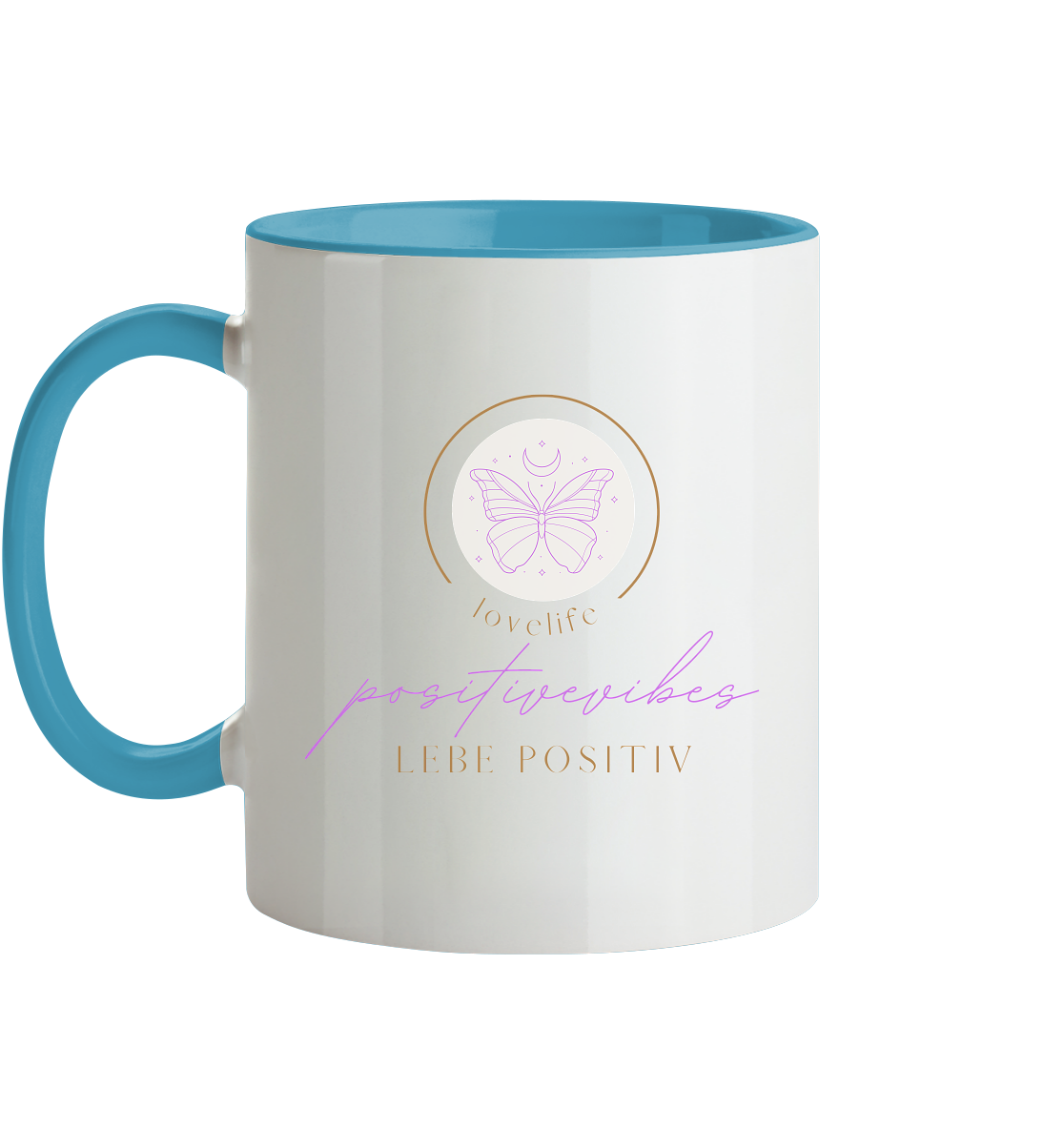 Tasse zweifarbig "positivevibes"