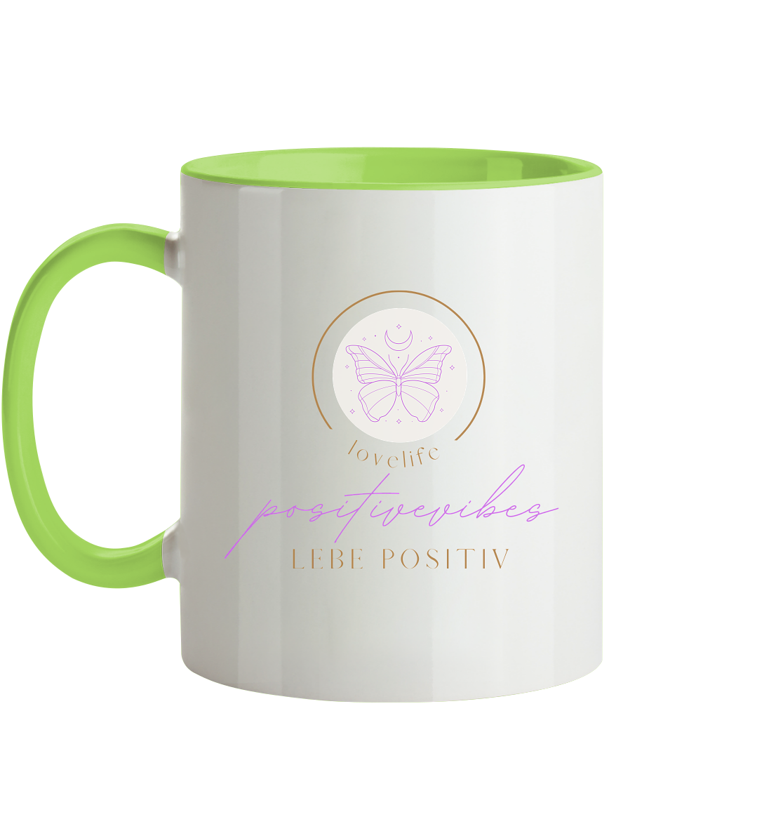 Tasse zweifarbig "positivevibes"