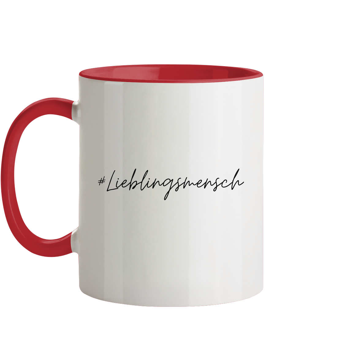 Tasse zweifarbig "#Lieblingsmensch" schwarze Schrift