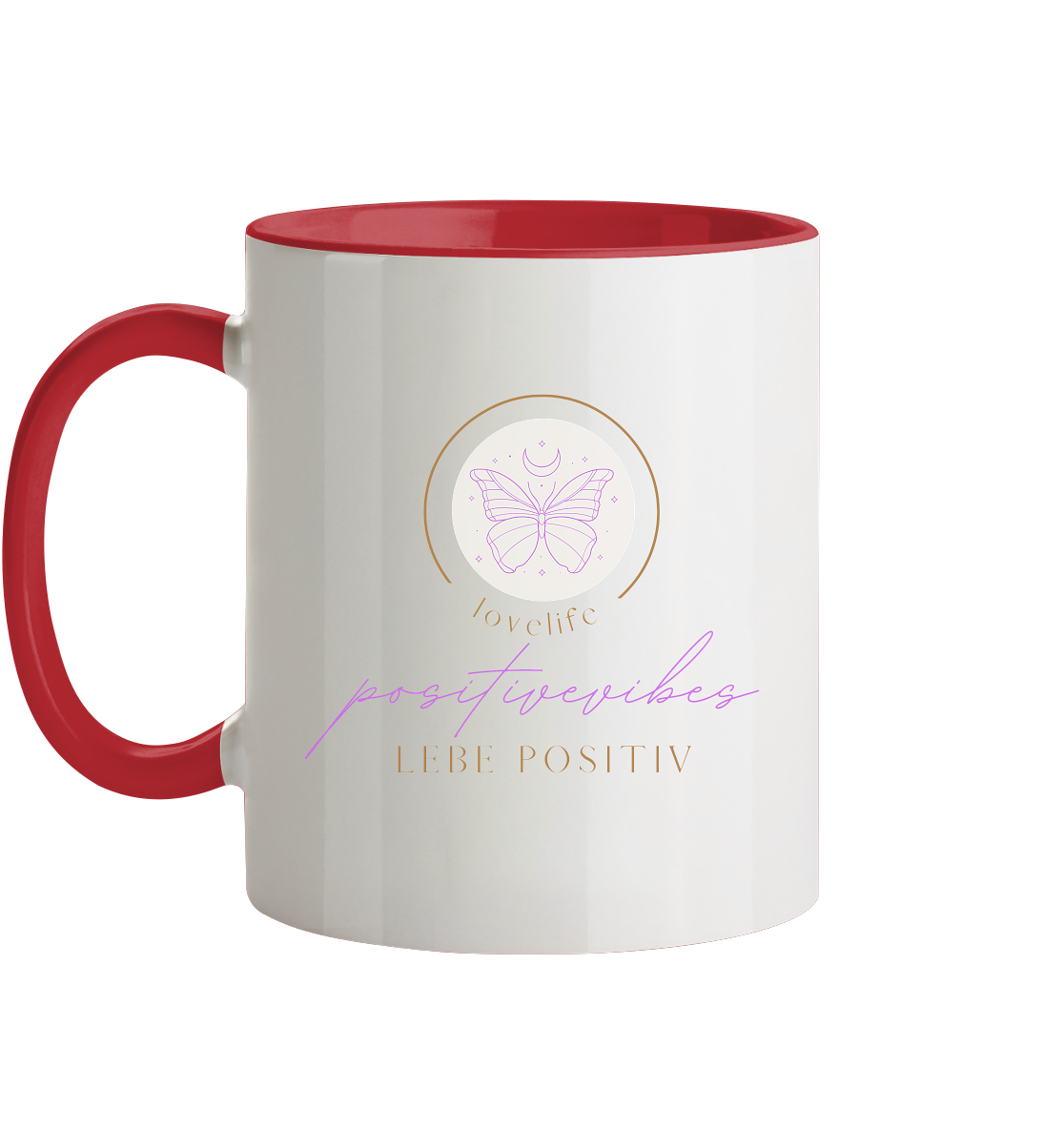 Tasse zweifarbig "positivevibes"