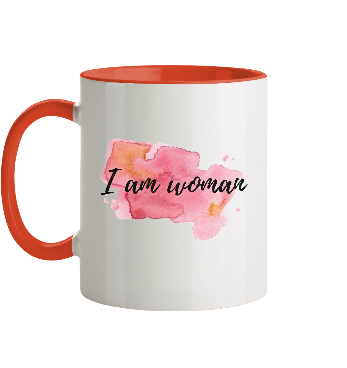 Tasse zweifarbig "I am woman"