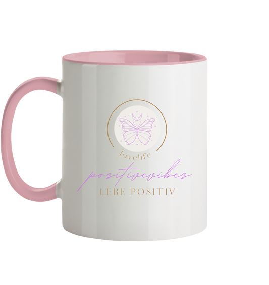 Tasse zweifarbig "positivevibes"