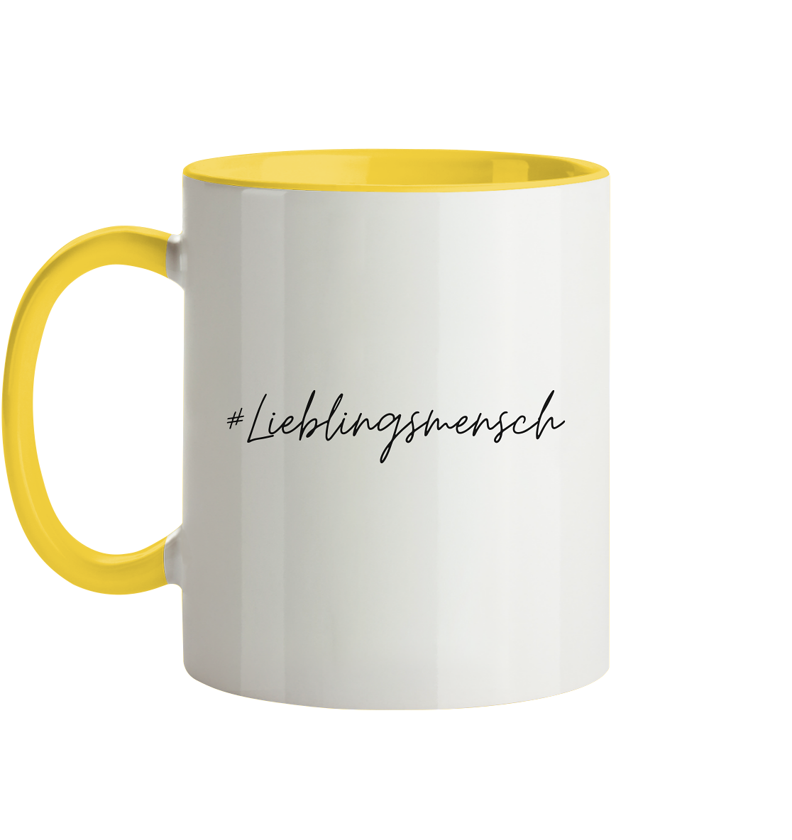 Tasse zweifarbig "#Lieblingsmensch" schwarze Schrift