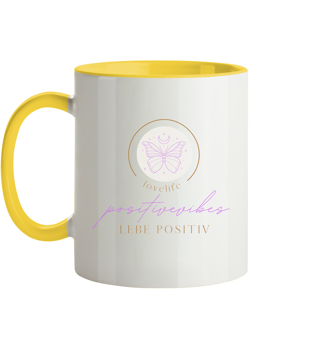 Tasse zweifarbig "positivevibes"