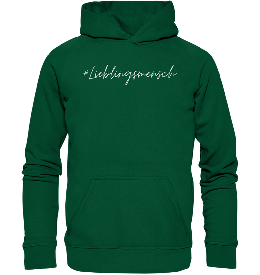 Hoodie #Lieblingsmensch, weiße Schrift - Basic Unisex Hoodie