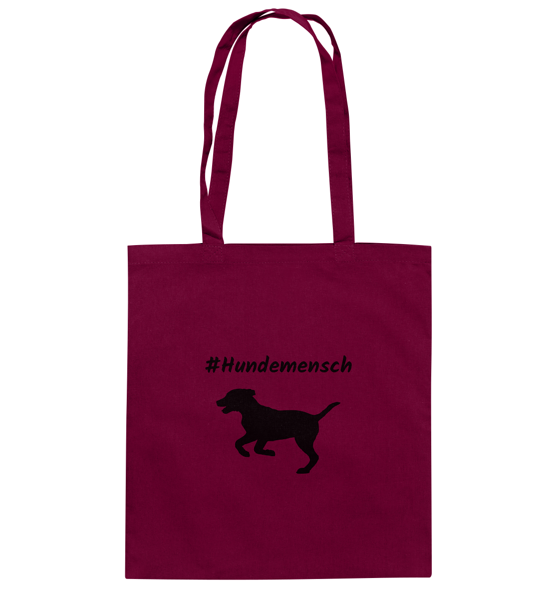 Tasche #Hundemensch, schwarze Schrift - Baumwolltasche