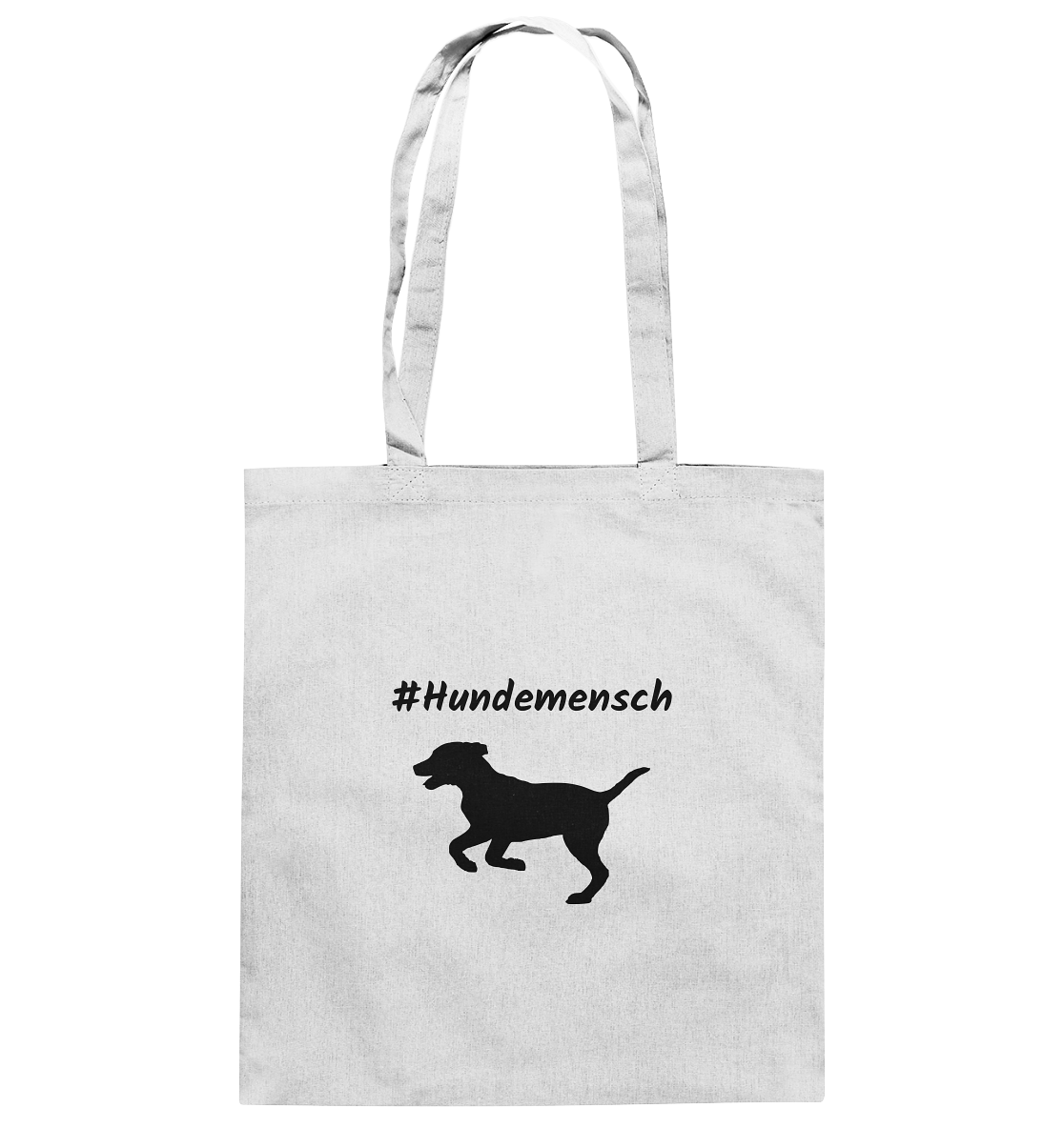 Tasche #Hundemensch, schwarze Schrift - Baumwolltasche