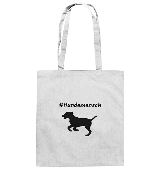 Tasche #Hundemensch, schwarze Schrift - Baumwolltasche