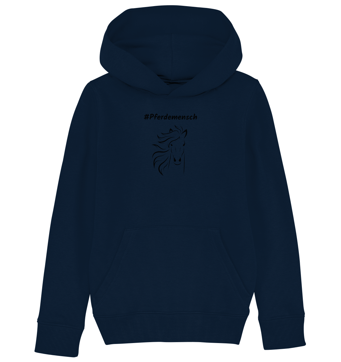 Kinder Hoodie #Pferdemensch - aus 85% Bio-Baumwolle