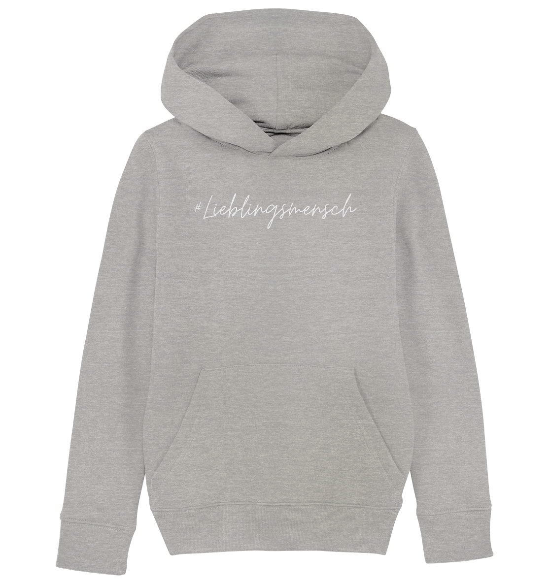 Kinder Hoodie "#Lieblingsmensch" weiße Schrift - aus 85% Bio-Baumwolle