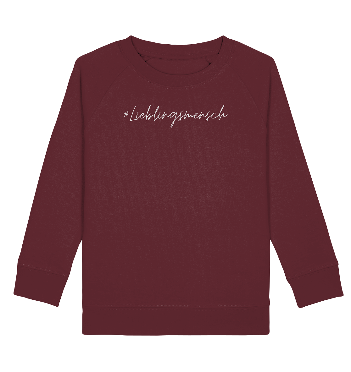 Kinder Sweatshirt "#Lieblingsmensch" weiße Schrift - Kids Organic Sweatshirt