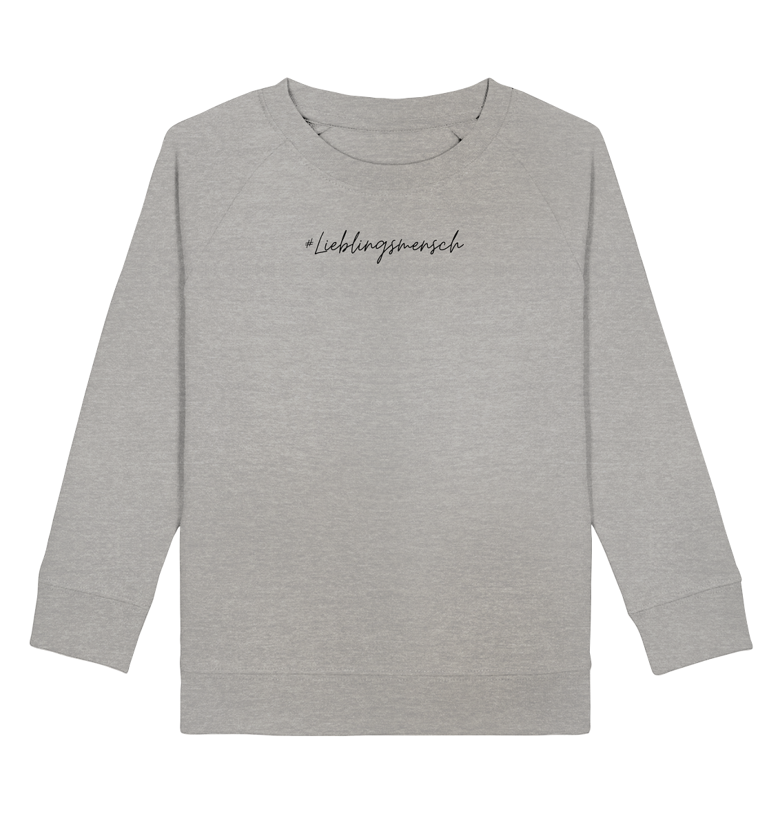 Kinder Sweatshirt "#Lieblingsmensch" schwarze Schrift - aus 85% Bio-Baumwolle