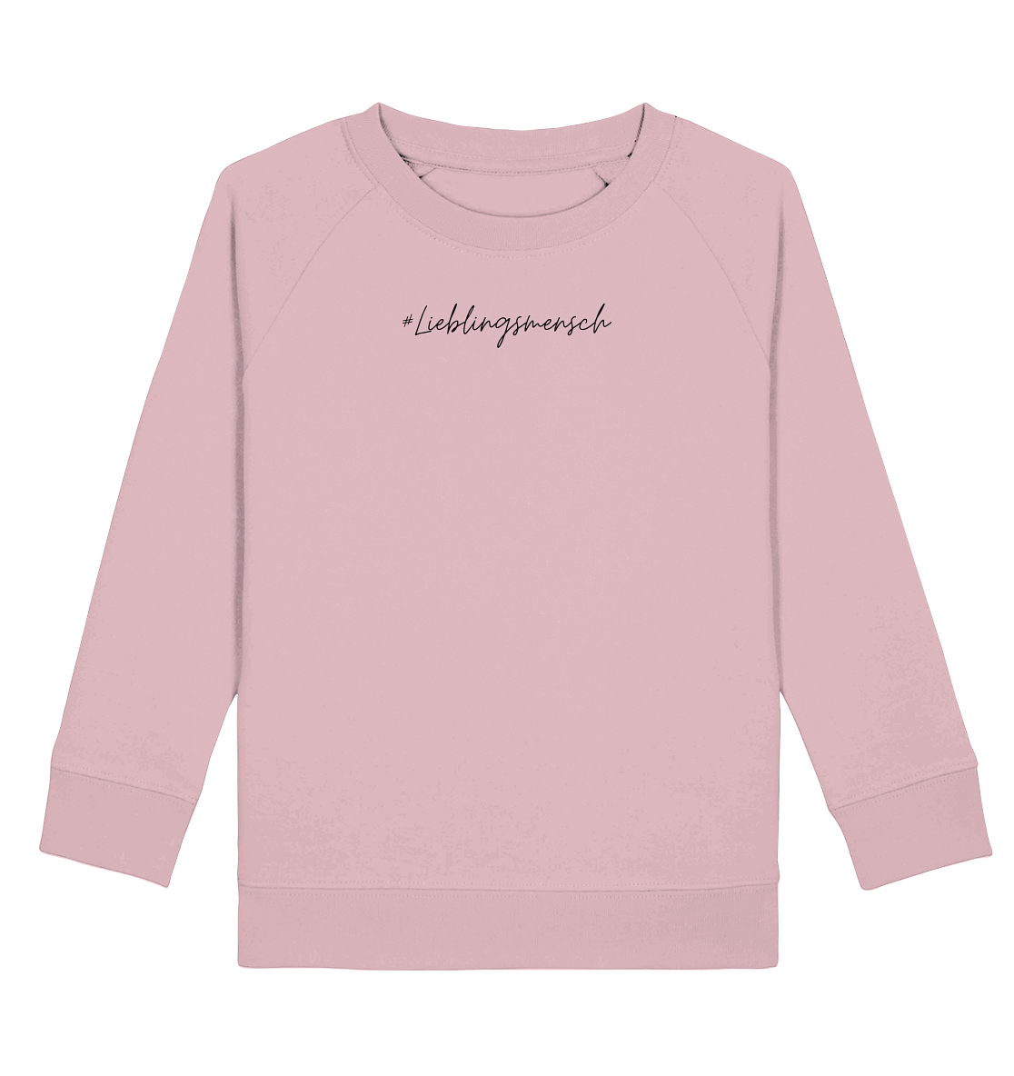 Kinder Sweatshirt "#Lieblingsmensch" schwarze Schrift - aus 85% Bio-Baumwolle