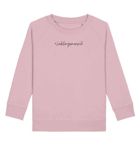 Kinder Sweatshirt "#Lieblingsmensch" schwarze Schrift - aus 85% Bio-Baumwolle