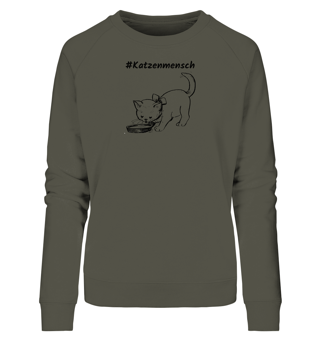 Damen Sweatshirt #Katzenmensch 2 - aus 85% Bio-Baumwolle