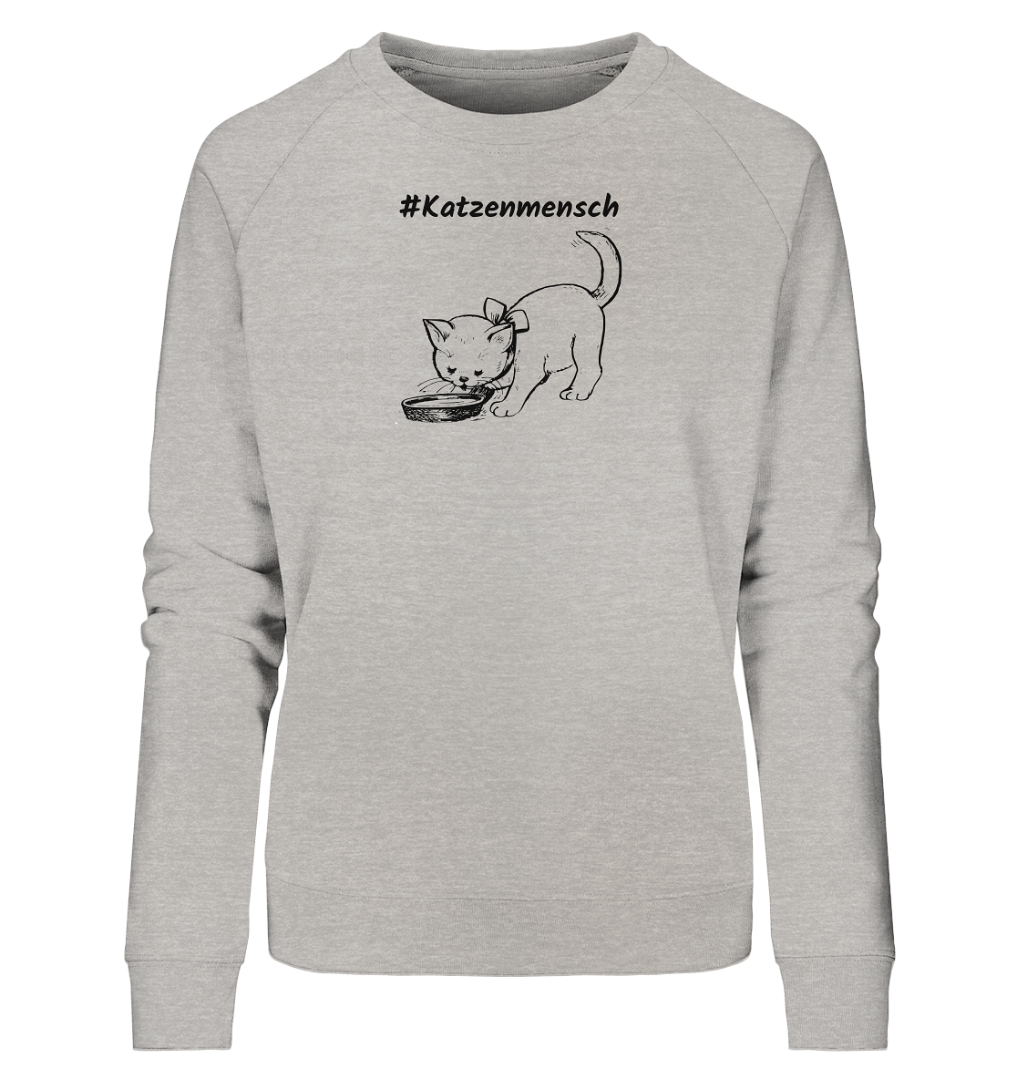 Damen Sweatshirt #Katzenmensch 2 - aus 85% Bio-Baumwolle