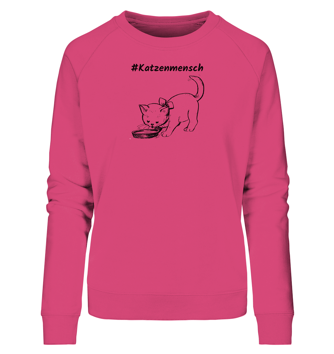 Damen Sweatshirt #Katzenmensch 2 - aus 85% Bio-Baumwolle