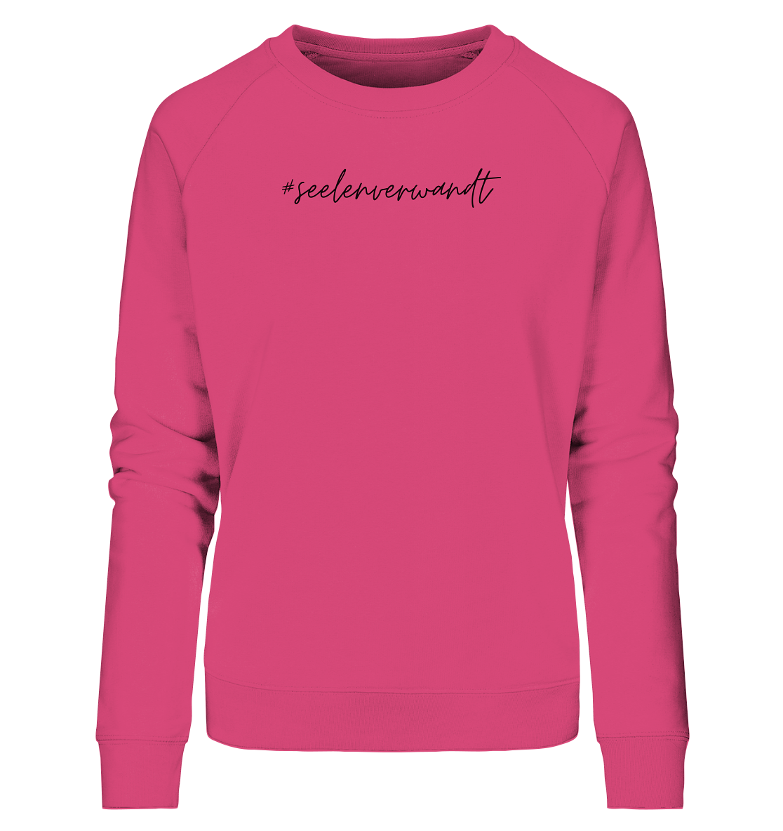 Damen Sweatshirt #seelenverwandt, schwarze Schrift - aus 85% Bio-Baumwolle