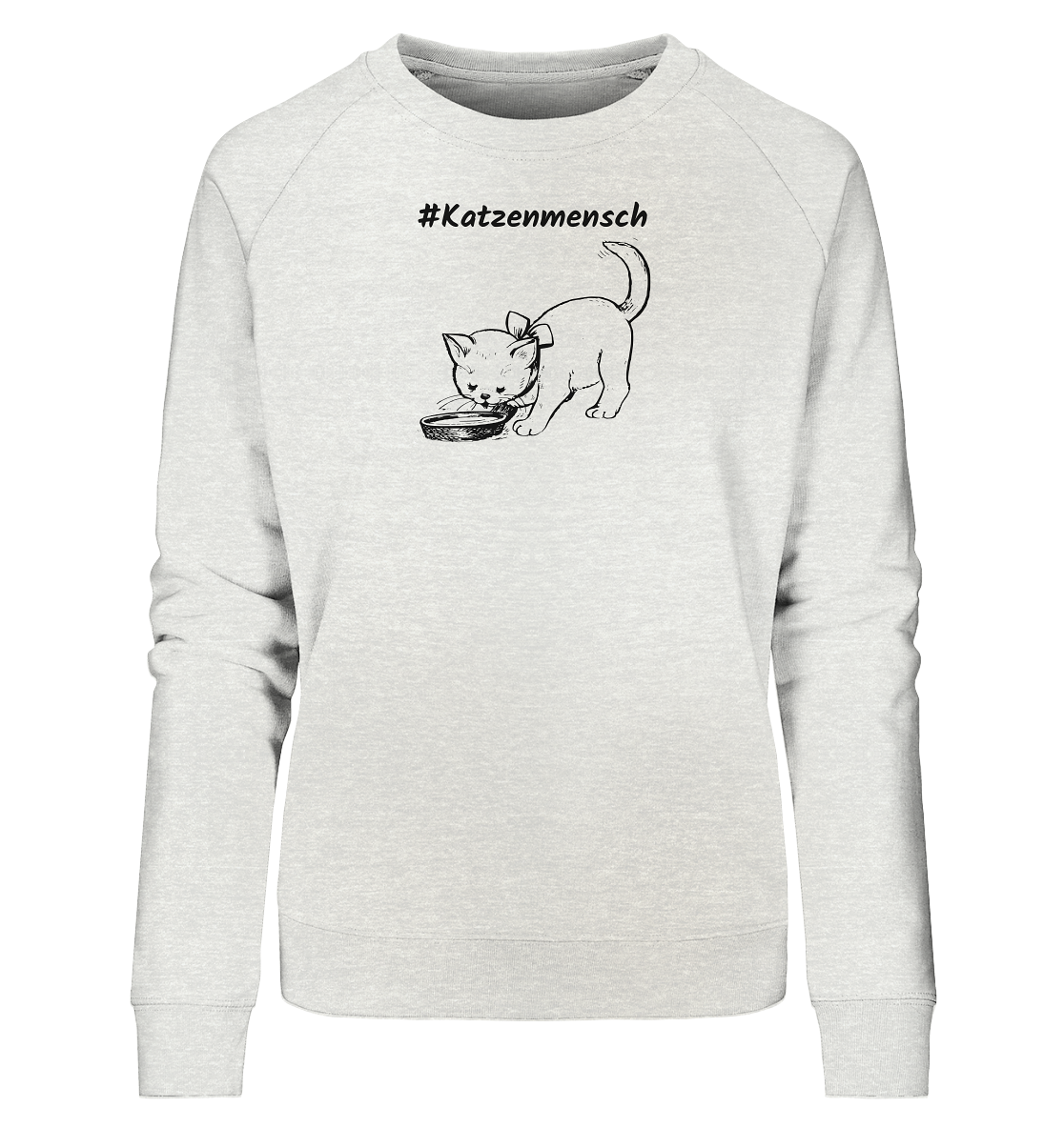 Damen Sweatshirt #Katzenmensch 2 - aus 85% Bio-Baumwolle