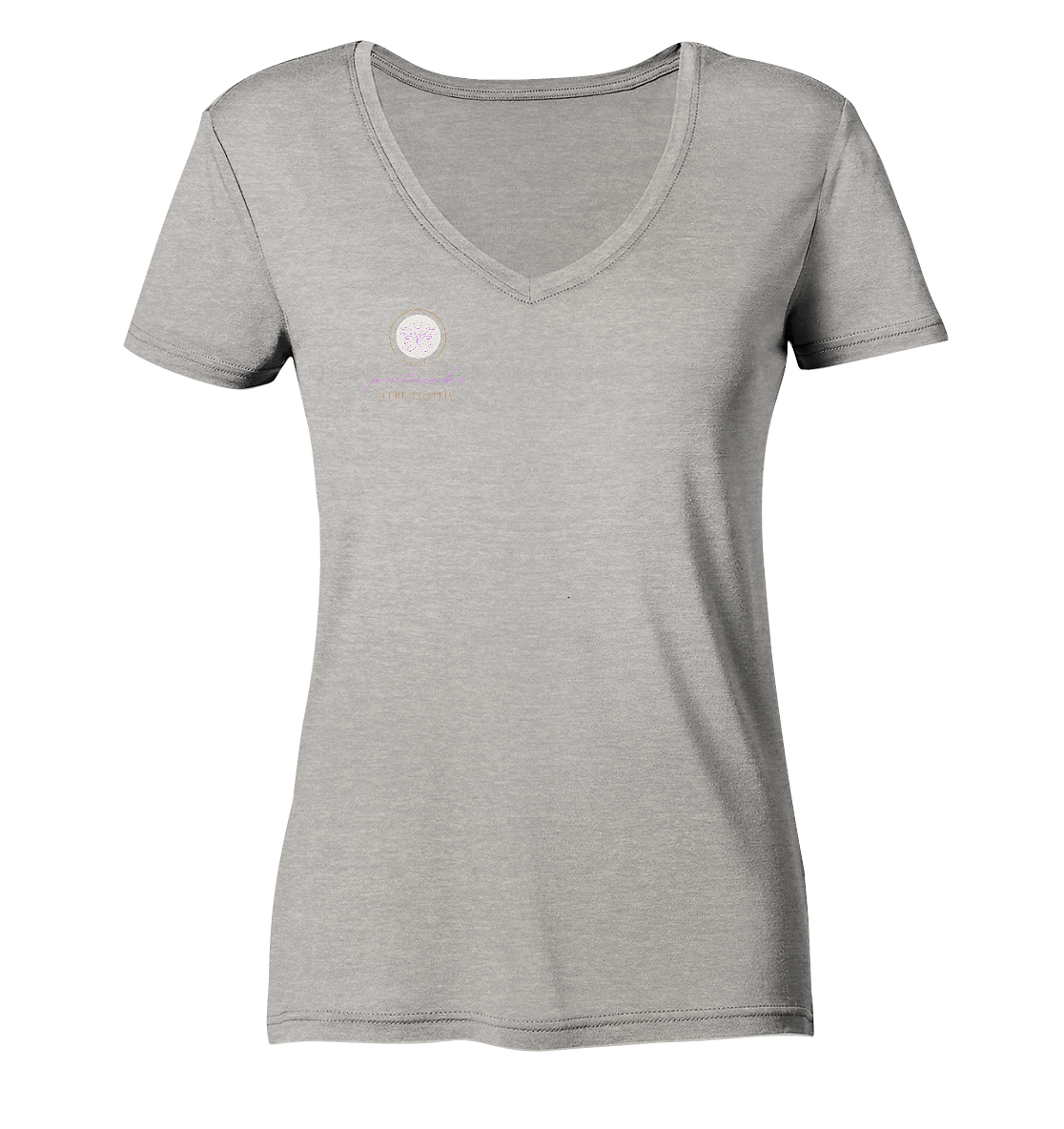 Damen V-Neck Shirt "positivevibes" - aus 100% Bio- Baumwolle