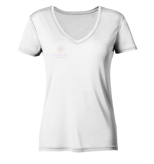 Damen V-Neck Shirt "positivevibes" - aus 100% Bio- Baumwolle