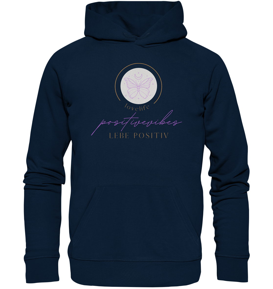 Hoodie "positivevibes" - aus 85% Bio- Baumwolle