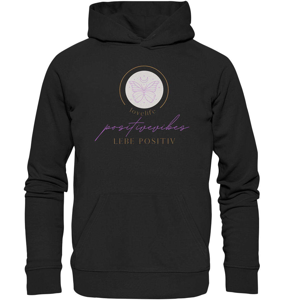 Hoodie "positivevibes" - aus 85% Bio- Baumwolle