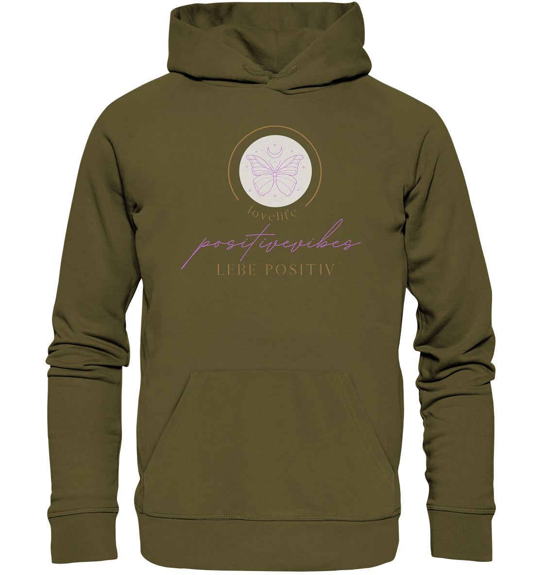 Hoodie "positivevibes" - aus 85% Bio- Baumwolle