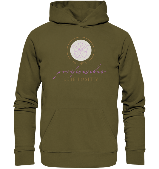 Hoodie "positivevibes" - aus 85% Bio- Baumwolle