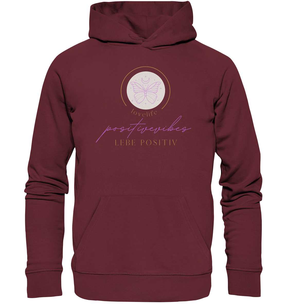 Hoodie "positivevibes" - aus 85% Bio- Baumwolle