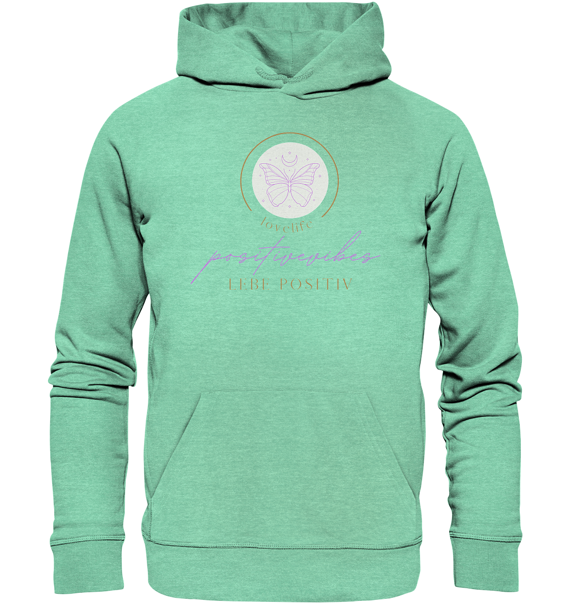 Hoodie "positivevibes" - aus 85% Bio- Baumwolle