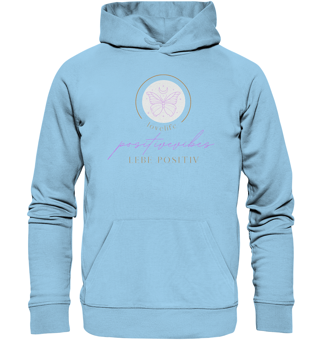 Hoodie "positivevibes" - aus 85% Bio- Baumwolle