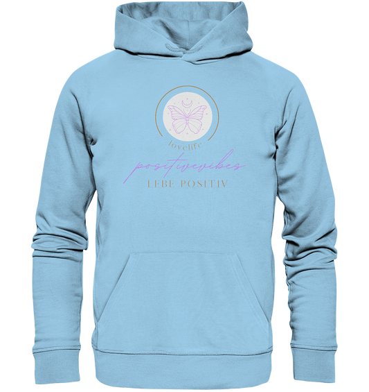 Hoodie "positivevibes" - aus 85% Bio- Baumwolle