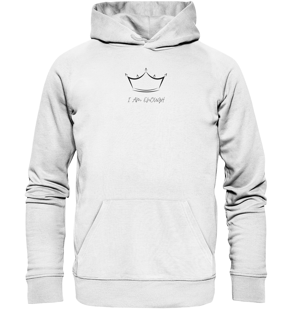 Damen Hoodie "I am enough" Krone - aus 85% Bio-Baumwolle