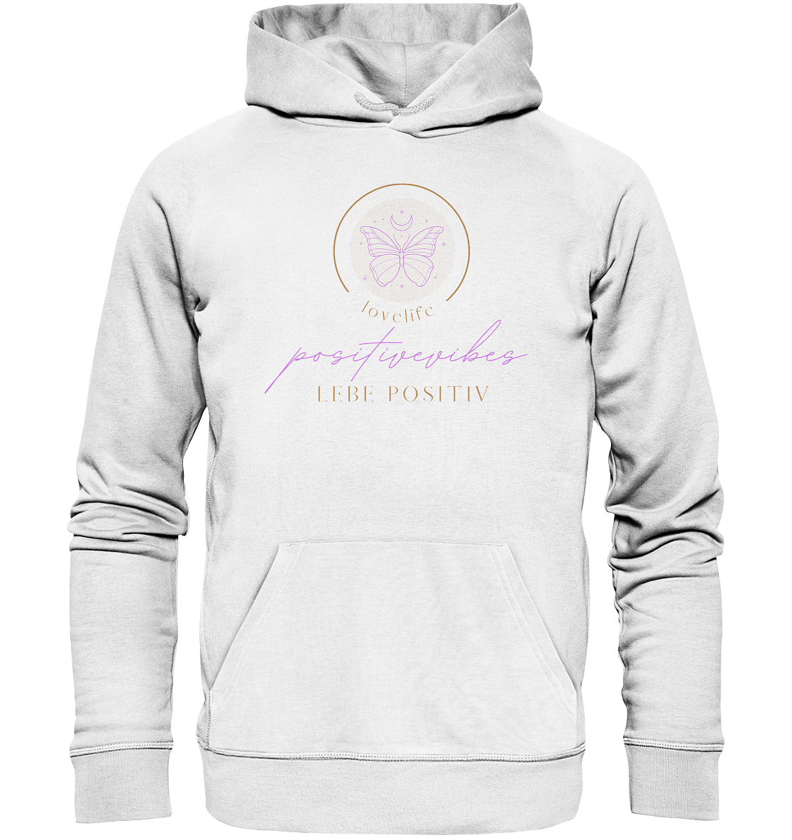 Hoodie "positivevibes" - aus 85% Bio- Baumwolle