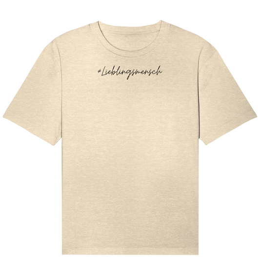 Relaxed Shirt #Lieblingsmensch, schwarze Schrift- aus 100% Bio-Baumwolle