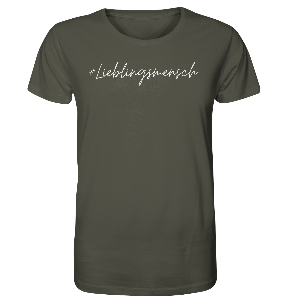 T-Shirt "#Lieblingsmensch" weiße Schrift aus Bio-Baumwolle