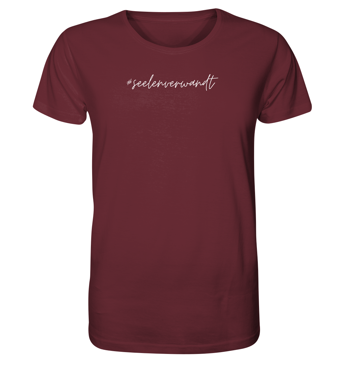 Herren T-Shirt #seelenverwandt, weiße Schrift - aus 100% Bio-Baumwolle