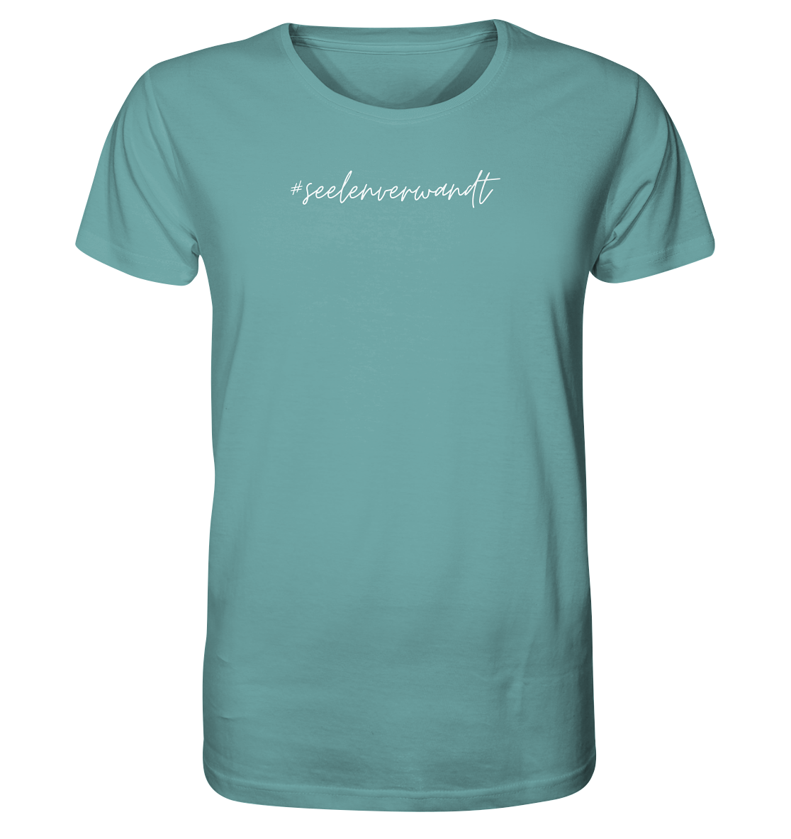 Herren T-Shirt #seelenverwandt, weiße Schrift - aus 100% Bio-Baumwolle