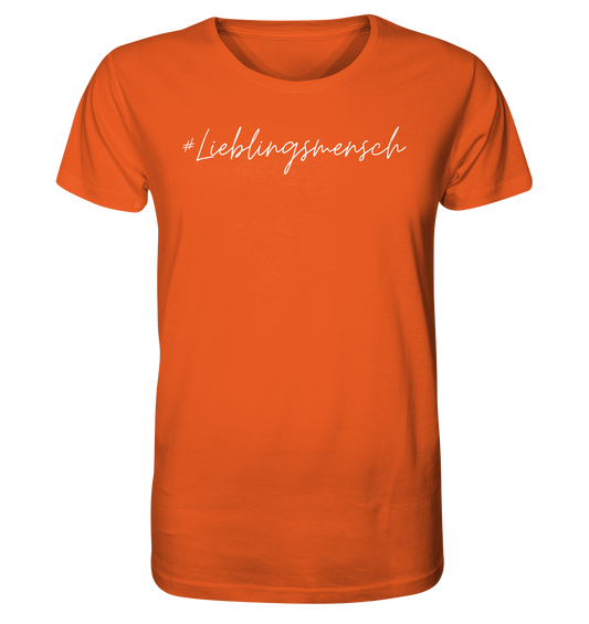 T-Shirt "#Lieblingsmensch" weiße Schrift aus Bio-Baumwolle