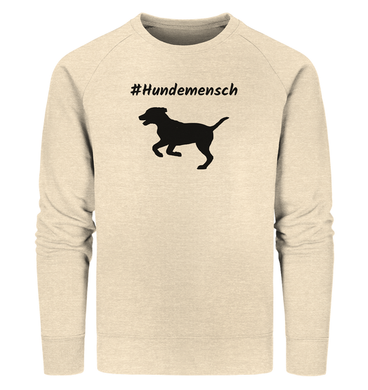 Sweatshirt #Hundemensch, schwarze Schrift - aus 85% Bio-Baumwolle