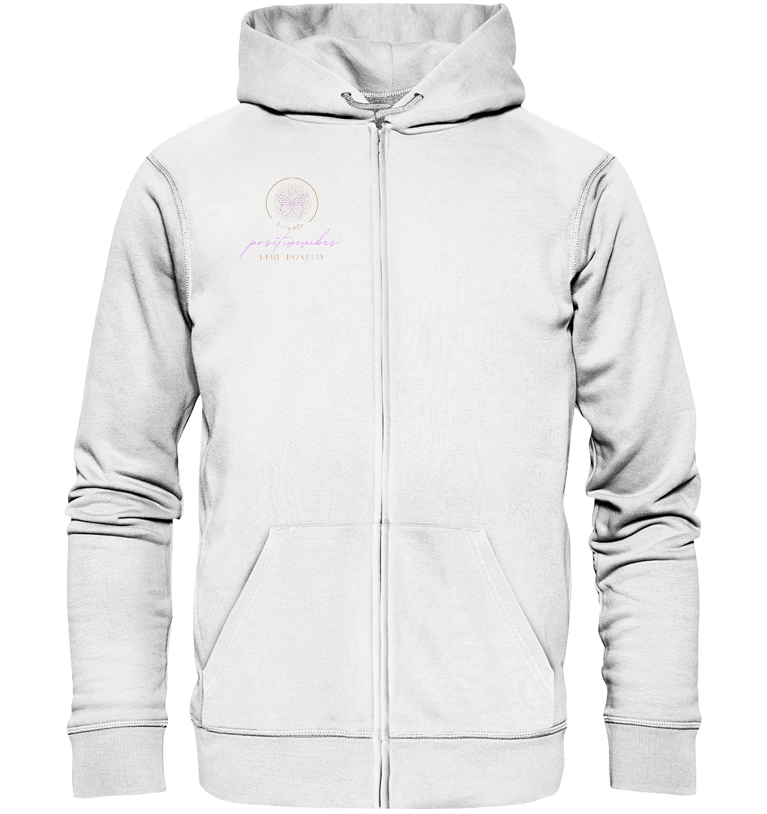 Zipper "positivevibes" - aus 85% Bio- Baumwolle