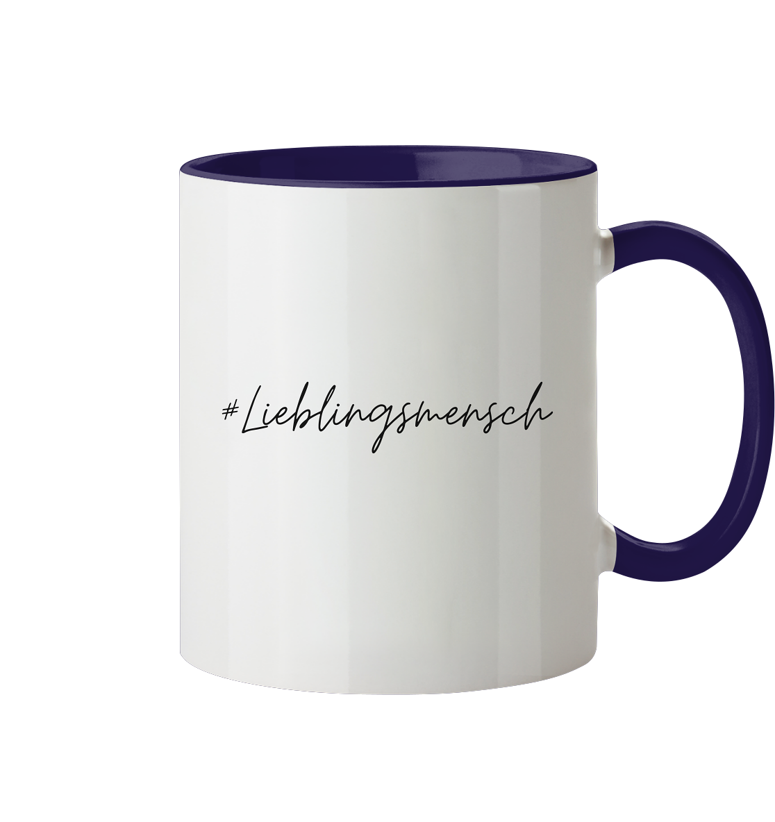 Tasse zweifarbig "#Lieblingsmensch" schwarze Schrift